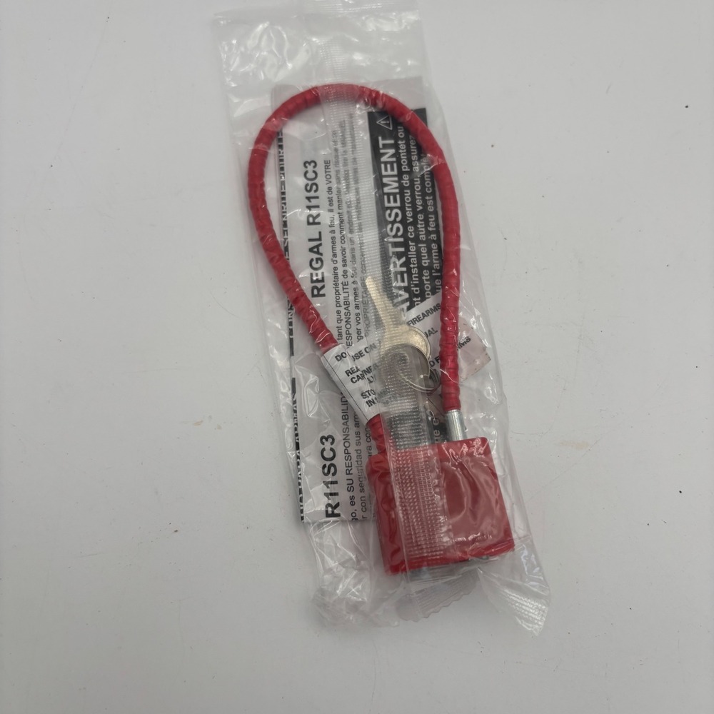 Regal Cable‎ Gun Lock Unisex OS Red New R11SC3 Firearm Safety Keyed Lock